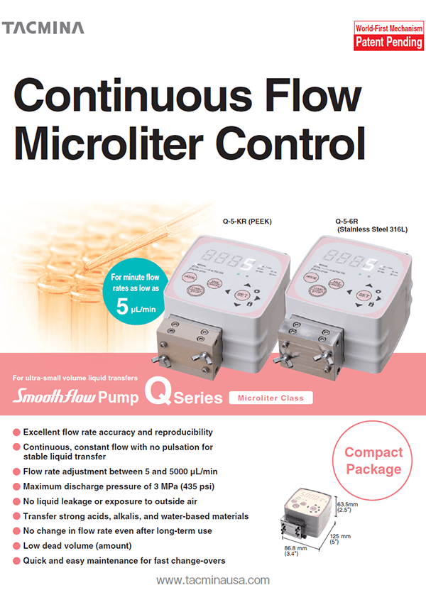 Tacmina Q-5 microliter laboratory pump brochure thumbnail