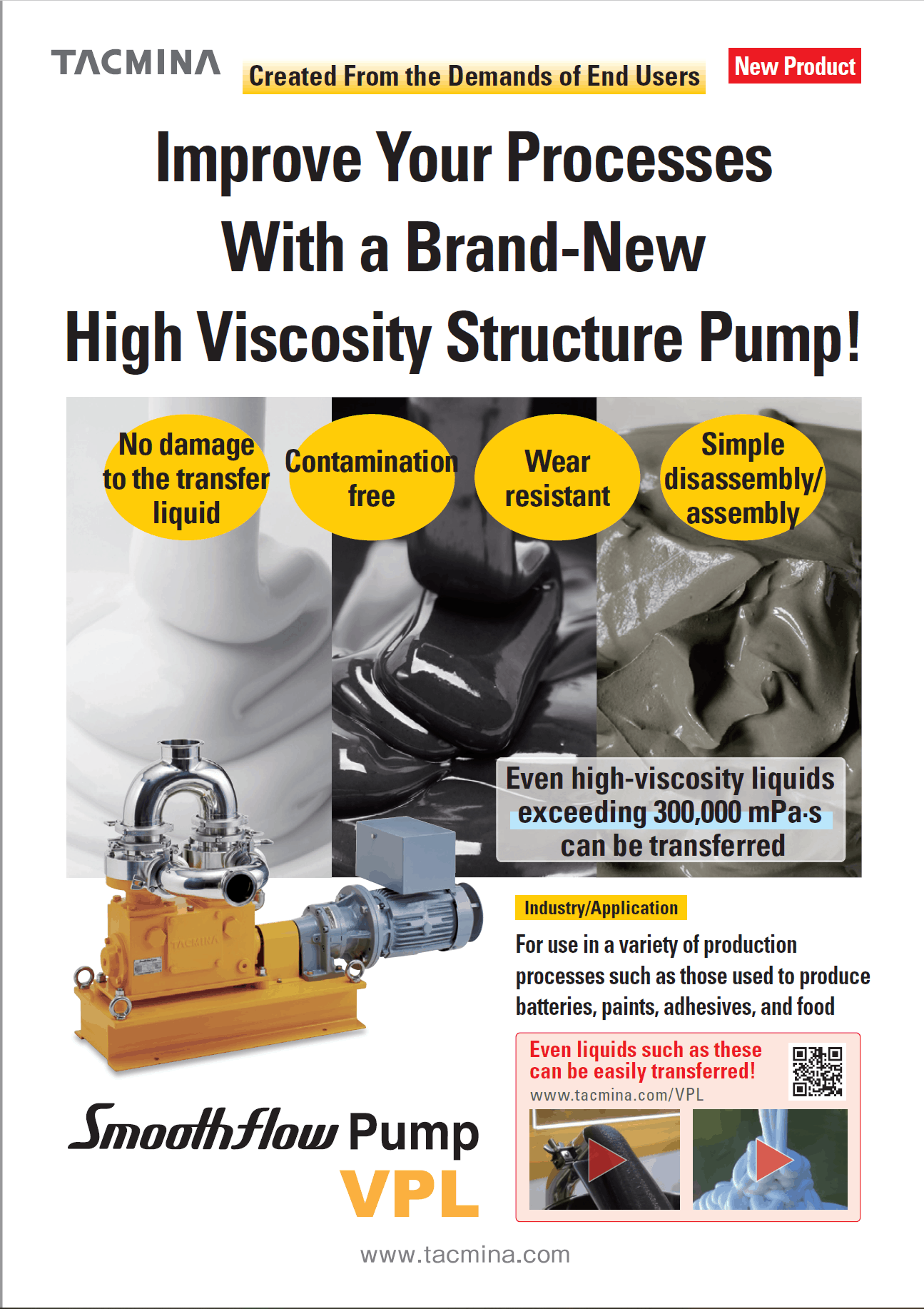 Tacmina high viscosity pump brochure VPL thumbnail image